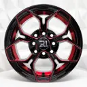 RIN 13X5.5 4-100/114.3 R1 SPORT 771 BLACK MILLING FACE+ RED UNDERCUT ET30 CB73.1 