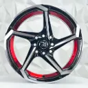 RIN 15X8 4-100/114.3 R1 SPORT 2023 BLACK MACHINE RED UNDERCUT* ET0 CB73.1 