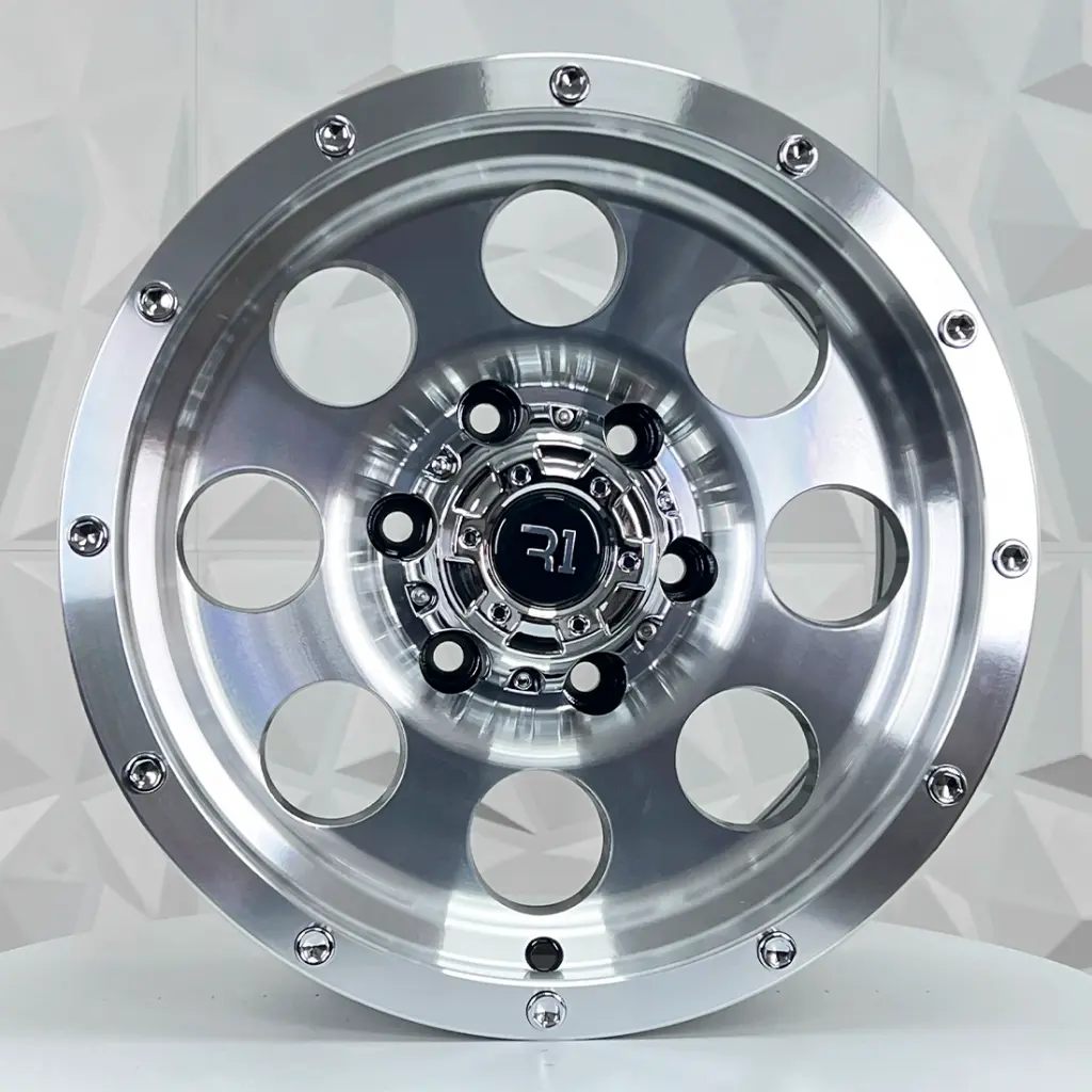 RIN 16X8 6-114.3 R1 SPORT QC812 BLACK MACHINE FACE MACHINE LIP ET-10 CB83