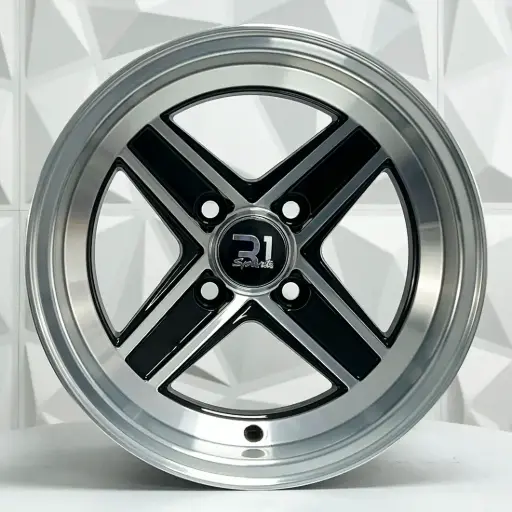 [137527] RIN 13X8 4-100 R1 SPORT JA161 BLACK MACHINE FACE MACHINE LIP ET-10 CB73.1